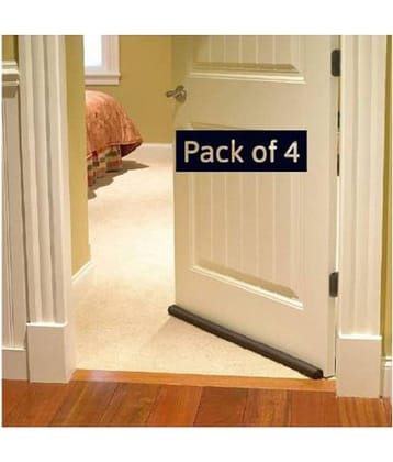Nexuslinks (Pack of 4) Door Seal Twin Draught Draft Guard Door Closer Bottom Brown Sealing Strip Adjustable Door Draft Blocker Insulator Isolation The Light Washable (37 Inch) Door Mounted Door Stopper Door Mounted Door Stopper (Brown)