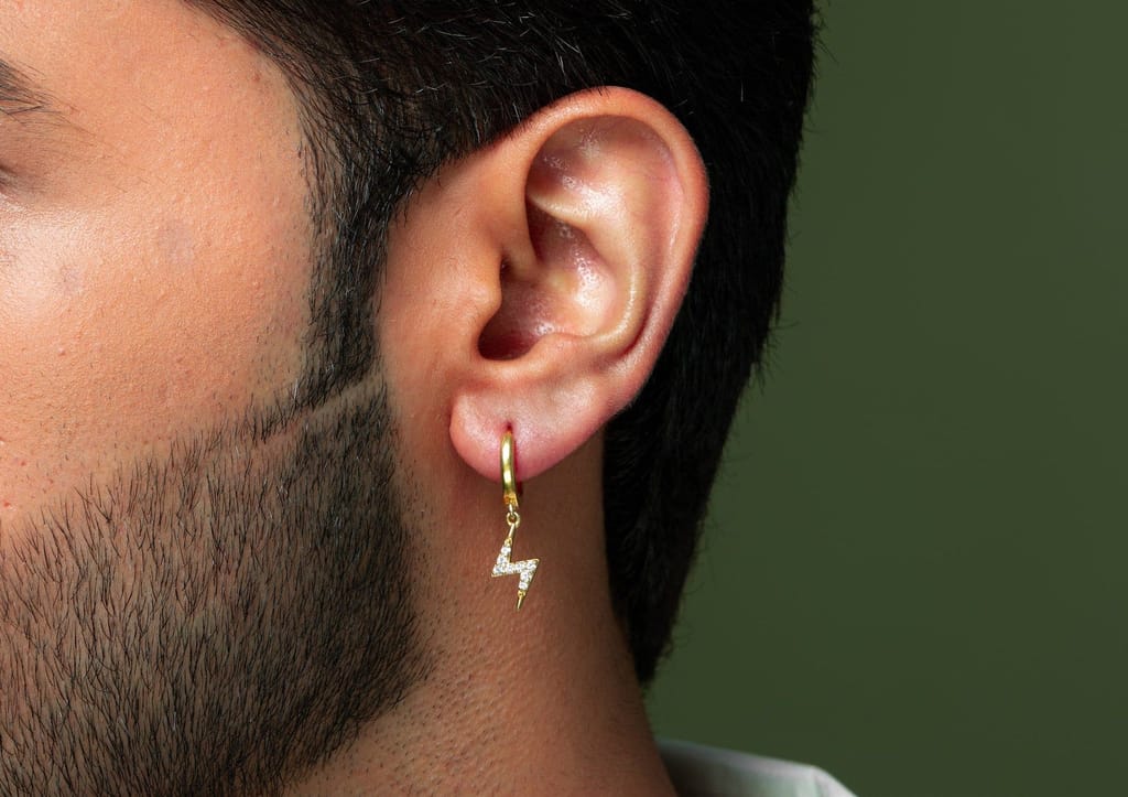 Lightning Bolt Drop Earring For Men (1 Pc Only)