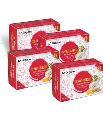 LA ORGANO Ashwgandha Handmade Natural Bath Soap Bathing Bar 100 g Pack of 4