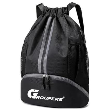 GROUPERS Basketball Sports Bag – Separate Ball Compartment, Shoe Storage, Water-Resistant Backpack for Men, Boys & Athletes