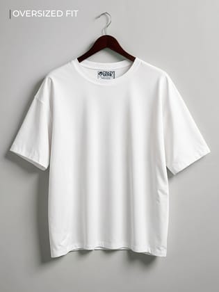 Plain Oversized T-Shirt-White / S