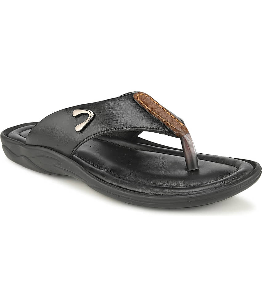 Fashion Victim - Black Men's Leather Slipper