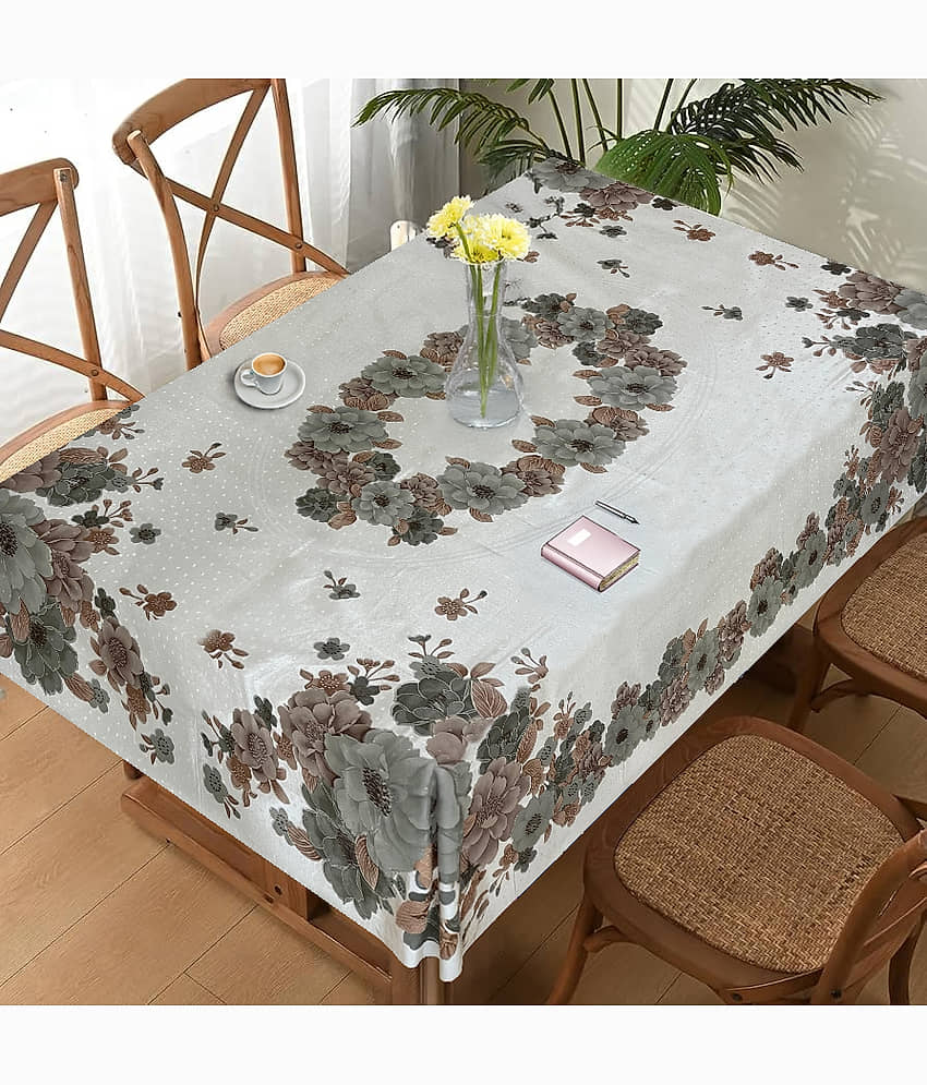 Crosmo Printed PVC 4 Seater Rectangle Table Cover ( 60 x 40 ) cm Pack of 1 Cream