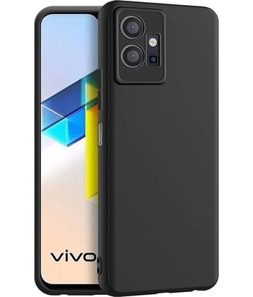 Spectacular Ace - Black Silicon Soft cases Compatible For Vivo T1 5G ( Pack of 1 )