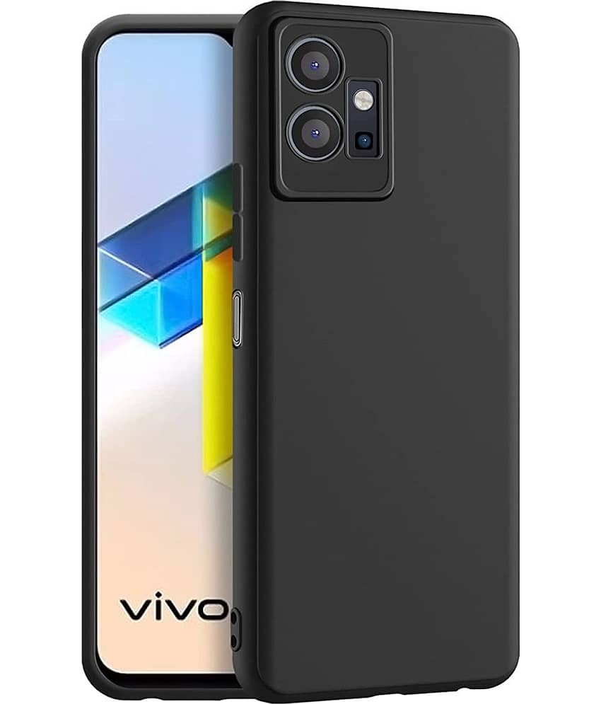 Spectacular Ace - Black Silicon Soft cases Compatible For Vivo T1 5G ( Pack of 1 )