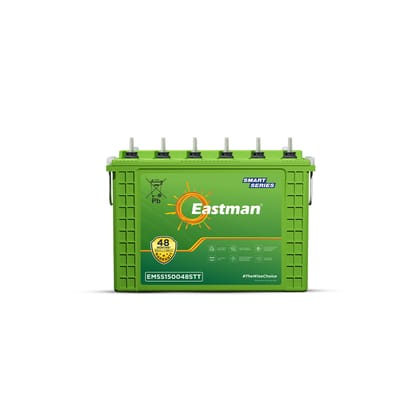 Eastman EMSS150048STT | Standard Tall Tubular | 150 AH Inverter Battery |Warranty 48 (24+24) Months for Home & Office