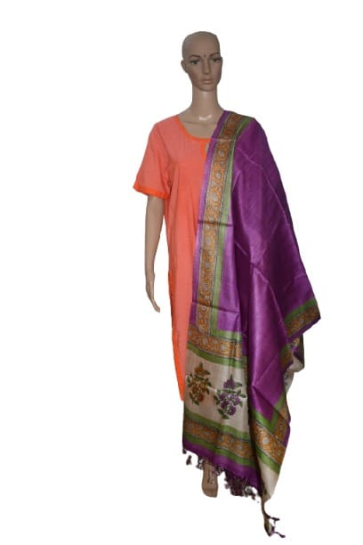 Pure organic Tussar Silk Printed Dupatta