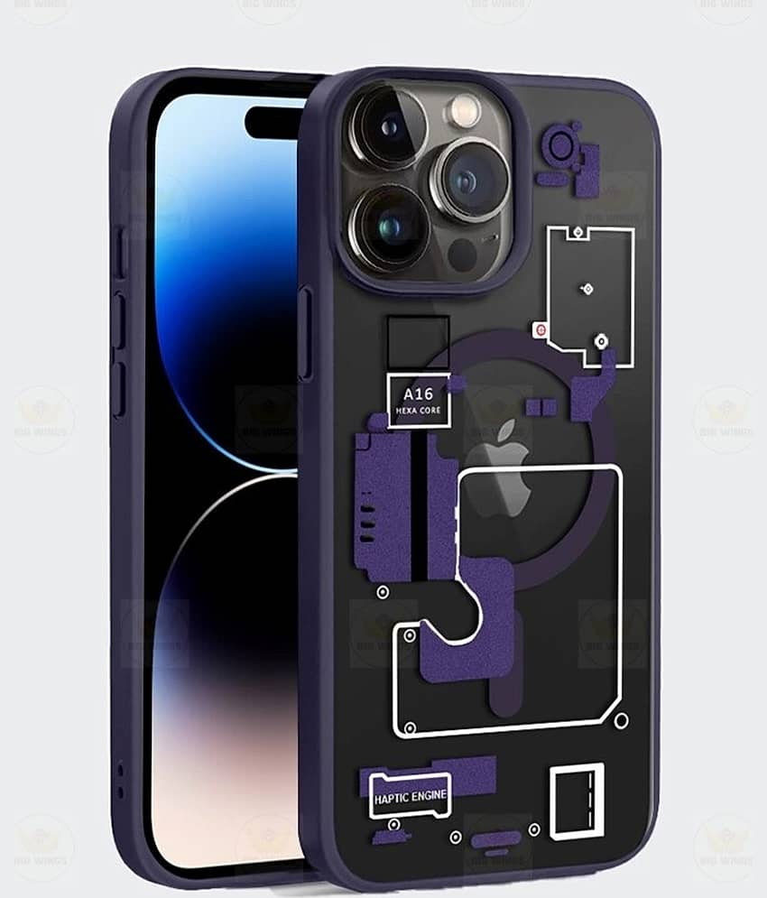 BIG WINGS Purple Printed Back Cover Polycarbonate Compatible For Apple iPhone 13 Pro Max ( Pack of 1 )