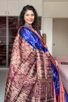 Khandua Silk Saree- Blue
