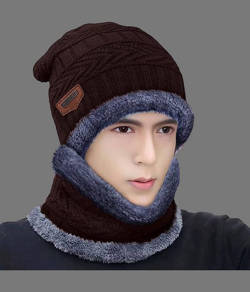 Paryag Brown Woollen Men's Cap ( Pack of 1 )