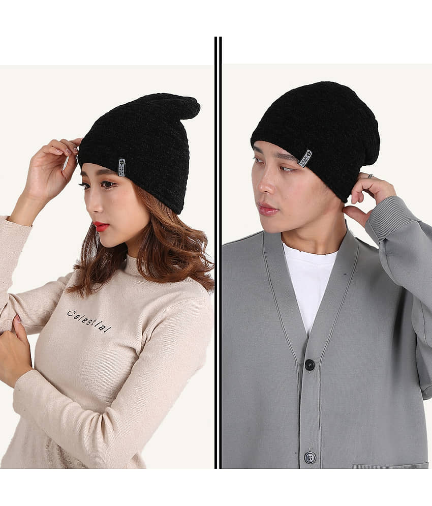 Edifier Woollen Winter Cap for Men & Women (Pack of 2)