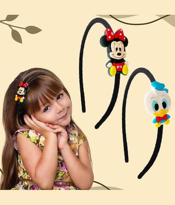 Lykaa Cartoon Hairbands For Baby Girls Mikki Mini Donald Kids headbands - Pack of 2 (Multicolor)