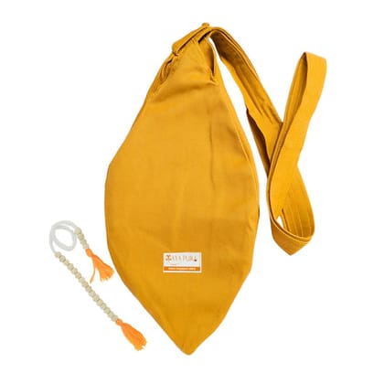 MAYAPURI Pure Cotton Japa Bag, Bead Bag, Gomukhi Japa Mala Bag or Cotton Chanting Bag with Zip Pocket and Sakshi Mala Counter (Mustard Yellow) MAYAPURI Pure Cotton Japa Bag, Bead Bag, Gomukhi Japa Mala Bag or Cotton Chanting Bag with Zip Pocket and Sakshi Mala Counter (Mustard Yellow)