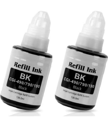 TEQUO 790 Ink For G3010 Black Pack of 2 Cartridge for GI-790 BLACK INK Printers G1000,G1010,G1100,G2000,G2002,G2010,G2012,G2100,G3000,G3010,G3012,G3100,