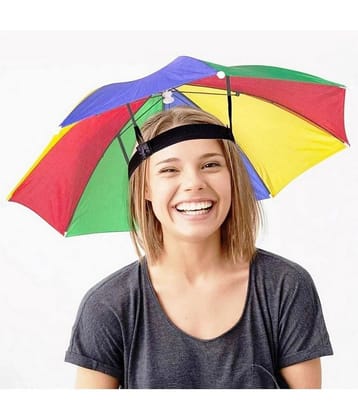 Infispace Headwear Cap Umbrella Multi Color Soft Durable, Adjustable Elastic, (21) Size Fits All Ages Plastic Hat Cap Umbrella for Kids, Men/Women and Adults Rain Protection Headwear Hat Umb