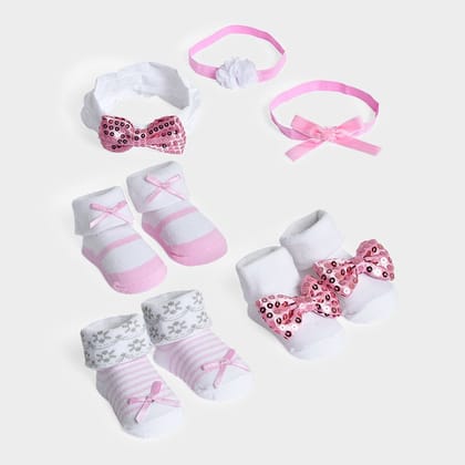 Luxe Elle Headband & Socks Pack of 3-0-6 M / Multicolor