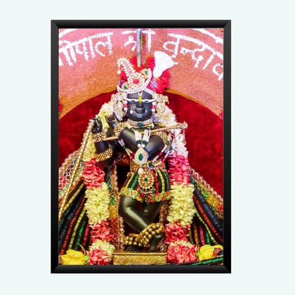 NOKKES Radha Raman ji Vrindavan Radha Raman Thakur Ji Photo Frames Religious Photo frame 5X7 Inch Photo Frame_QWW60