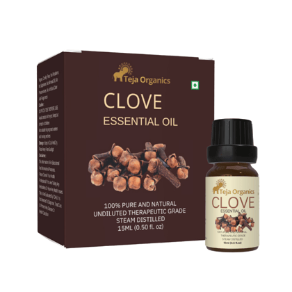 Clove Essential Oil 15ml | 100% Pure Natural Oil | Strong Spicy Aroma | Energizing and warming fragrance | Dental Care | Pain Relief Skin & Hair |  Aromatherapy | Diffuser | Home wellness products