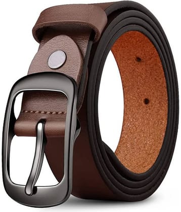 SUNSHOPPING - Brown Leather Men's Formal Belt ( Pack of 1 )