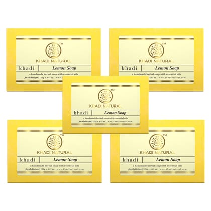 Khadi Natural Herbal Lemon Soap Combo Pack Of 5 – 125gm Each