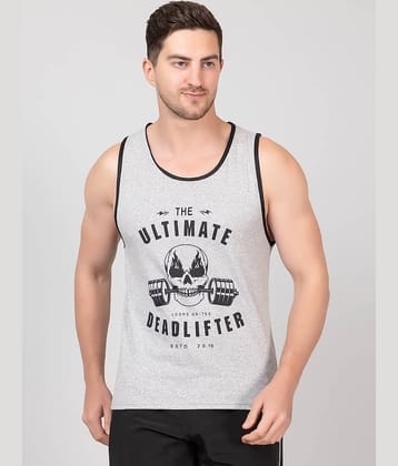 Looks United Pack of 1 Cotton Gym Vest For Men ( Black )