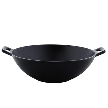Trilonium Triple Seasoned Cast Iron Kadhai 24 cm, Sleek, Weighs 2 kgs Capacity 2.2L Trilonium Triple Seasoned Cast Iron Kadhai 24 cm, Sleek, Weighs 2 kgs Capacity 2.2L
