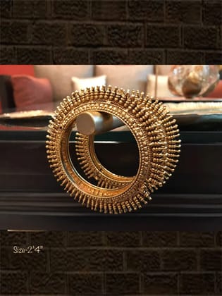 Gold finish spike design openable kada's(set of two)-2'4