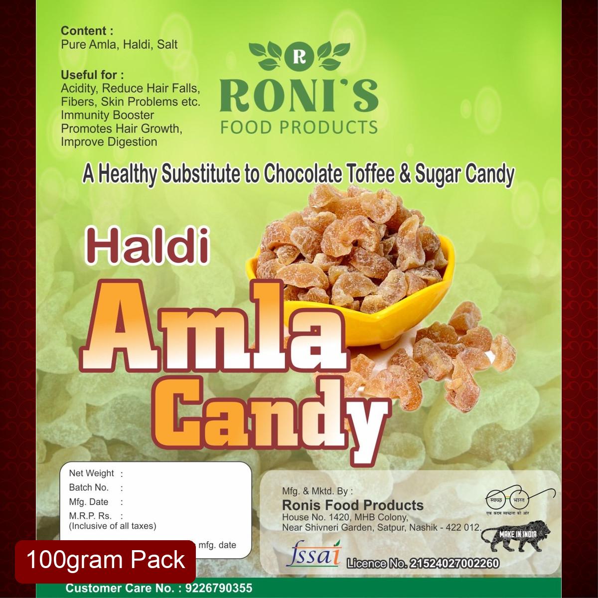 Roni's Haldi Amla Candy (100g) | Turmeric Infused Indian Gooseberry | Immunity Boosting Snack | Anti-Inflammatory Properties