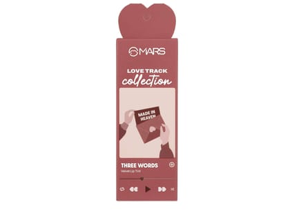 MARS Love Track Velvet Lip Tint, Velvet Matte Finish,  Non-Sticky & Lightweight, Highly Pigmented, Comfortable Wear - (2.8ml) - 03-THREE WORDS