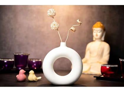 Donut vase flower White 