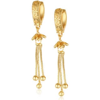 Filigree work  Hoop Earring Clip on fancy drop Bali Earring for Women and Girls [VFJ1483ERG]