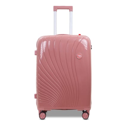 AMERICAN TRAVELLER New York 7711 28 Inch Large Trolley Bag | Durable Hard Shell | TSA Type Lock | Spinner Trolley Luggage | 360 degree Disc Spinner Wheels | Suitcase for Travel Large L28 Pink