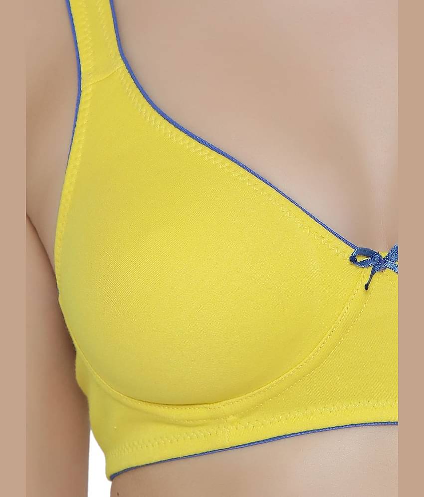 Clovia Cotton Non Padded Women's T-Shirt Bra ( Yellow )