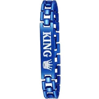Mens Alloy Blue King Bracelet