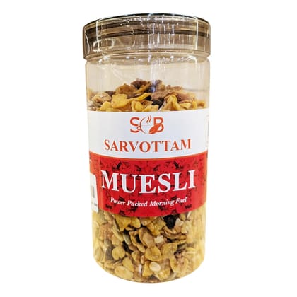 Sarvottam Muesli Box 250g | Premium Healthy Breakfast Cereal | High in Fiber, Protein & Whole Grains | Nutritious Mix of Oats, Nuts & Dry Fruits for Energy