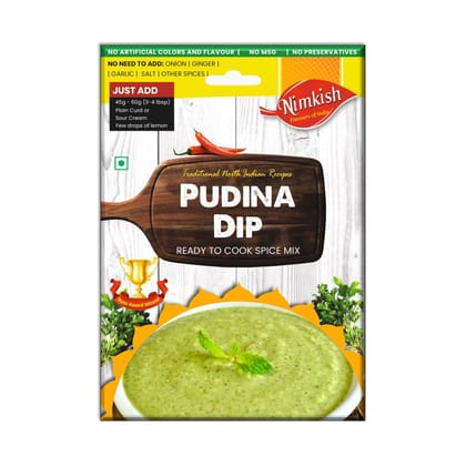 Nimkish Pudina Dip Ready to Cook Spice Mix | 60g | Onion Ginger Garlic Already in Mix | Himalayan Recipe Nimkish Pudina Dip Ready to Cook Spice Mix | 60g | Onion Ginger Garlic Already in Mix | Himalayan Recipe