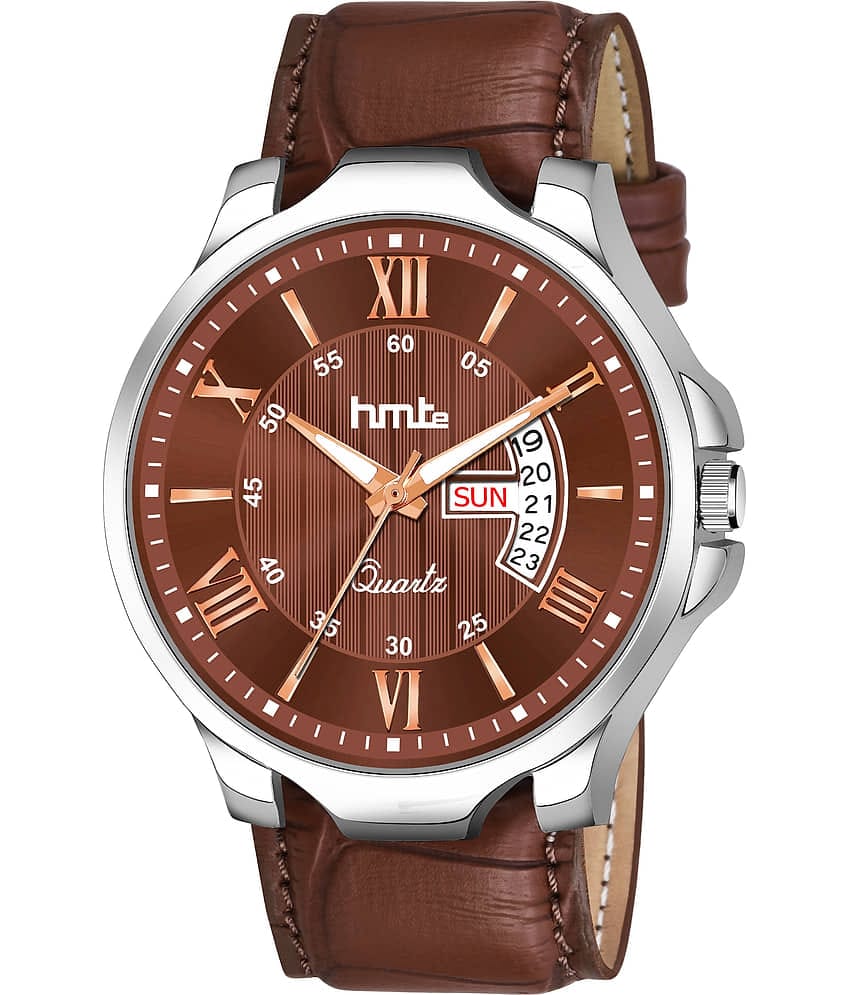 HMTe - Brown Leather Analog Men's Watch