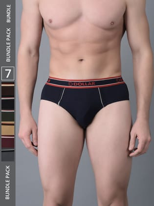 Men's Assorted Pack of 7 Combed Cotton Solid Brief With Anti-Microbial Odour Control Men's Assorted Pack of 7 Combed Cotton Solid Brief With Anti-Microbial Odour Control