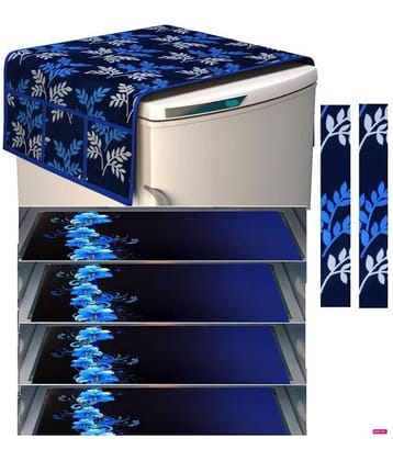 Shaphio PVC Multicolor 4 Fridge Mats+2 Fridge Handle Cover + 1 Fridge Top Cover (Size - 36 X 24 In)