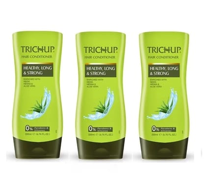 Trichup Healthy Long & Strong Conditioner 200 ml Pack of 3 – Anti-Frizz & Detangling Hair Care Trichup Healthy Long & Strong Conditioner 200 ml Pack of 3 – Anti-Frizz & Detangling Hair Care