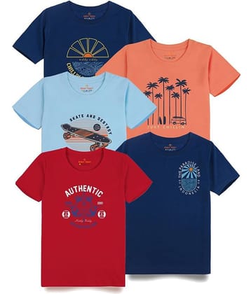 KIDDY VIDDY Pack of 1 Boys Cotton T-Shirt ( Blue )