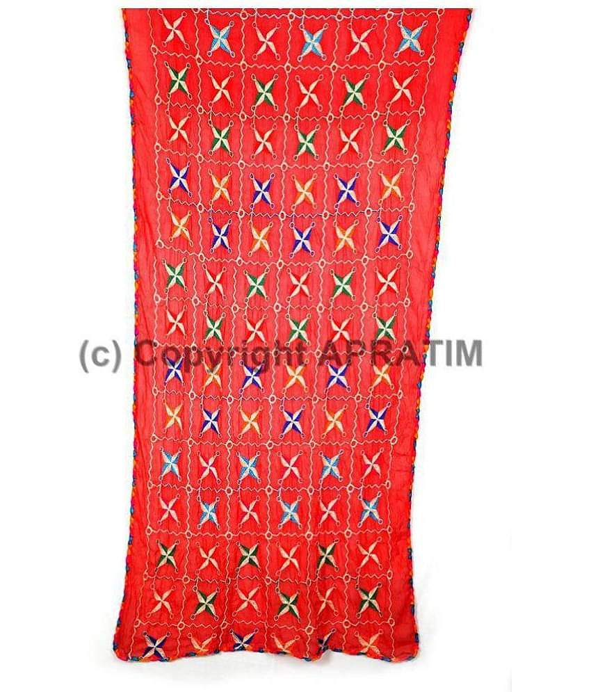 Raj Red Chiffon Dupatta