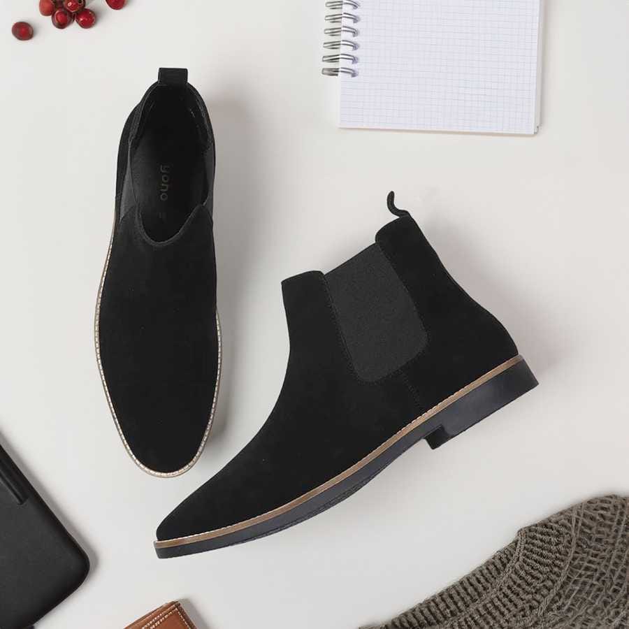 Men Chelsea Boots Suede-Classic Black / 6