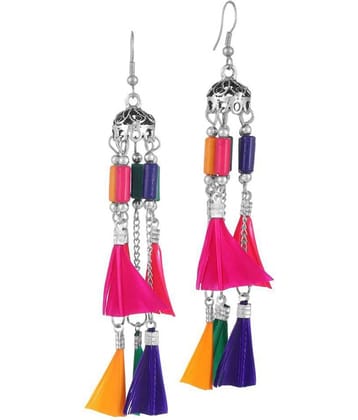 Darshini Designs - Multi Color Tassel Earrings ( Pack of 1 )