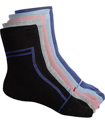 Texlon - Multicolor Cotton Women's Ankle Length Socks ( Pack of 5 )