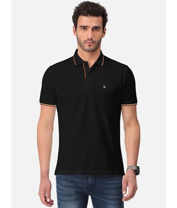 BULLMER - Black Cotton Blend Regular Fit Men's Polo T Shirt ( Pack of 1 )