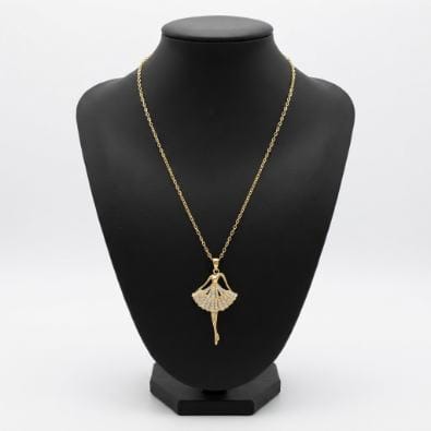 Ballerina Charm Necklace - Gold-tone | Gold-Tone Anti-Tarnish Imitation Jewellery