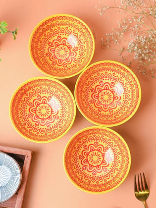 Floral Bowl Set Of 4 (280Ml)