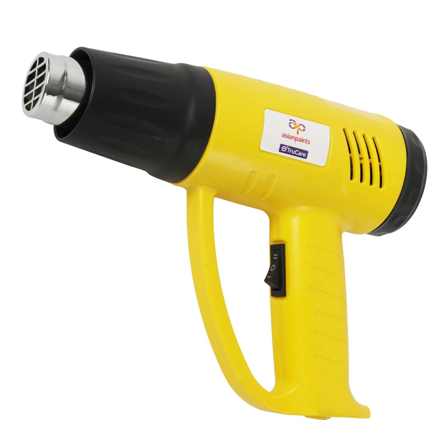 Asian Paints Trucare Heat Gun with Temperature Control Feature | Nozzle Attachment for Removing & Drying Paint Coats | Welding & Roofing Repair | Yellow | 1800 watt