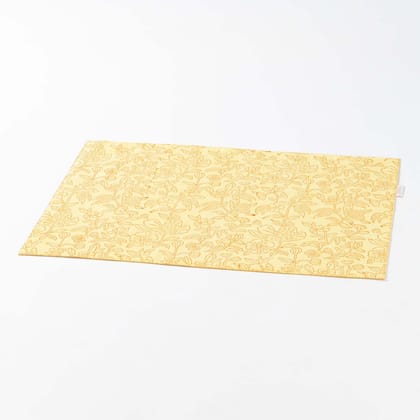 Hand Block Printed Cotton Table Mat - 13x18-100% Cotton / 12 Inches x 18 Inches / 1ft x 1.5ft / Yellow & Orange